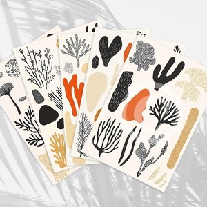 5 abstrakte Elemente Sticker | Druckbar | Digitaler Download PNG | Drucken und Schneiden | Für Journal oder Scrapbook | Für Lehrer und Kinder