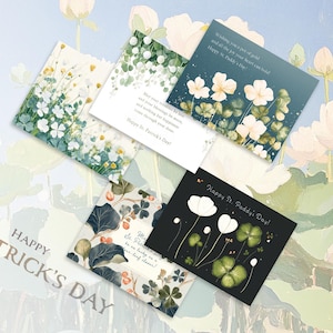 St. Patrick&#39;s Day Card Set | Greeting Cards | Pack of 5 | Multipack | Journal Cards | Postcards | For St. Patrick&#39;s Day