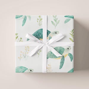 Foglio di carta da regalo con tartarughe marine / Carta da regalo / Carta da regalo / Per regali / Confezionamento / Artigianato di carta / Per ogni occasione