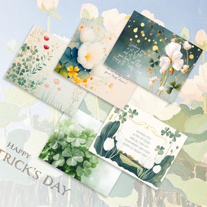 St. Patrick&#39;s Day Card Set | Greeting Cards | Pack of 5 | Multipack | Journal Cards | Postcards | For St. Patrick&#39;s Day