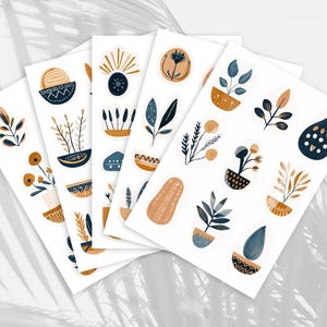 5 Sticker Blätter | Druckbar | Digitaler Download PNG | Drucken und Schneiden | Für Journal oder Scrapbook | Für Lehrer und Kinder