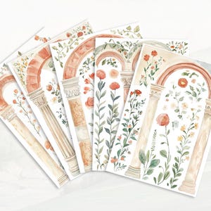5 Landschafts-Elemente Sticker Blätter | Druckbar | Digitaler Download PNG | Drucken und Schneiden | Für Journal oder Scrapbook | Für Lehrer und Kinder