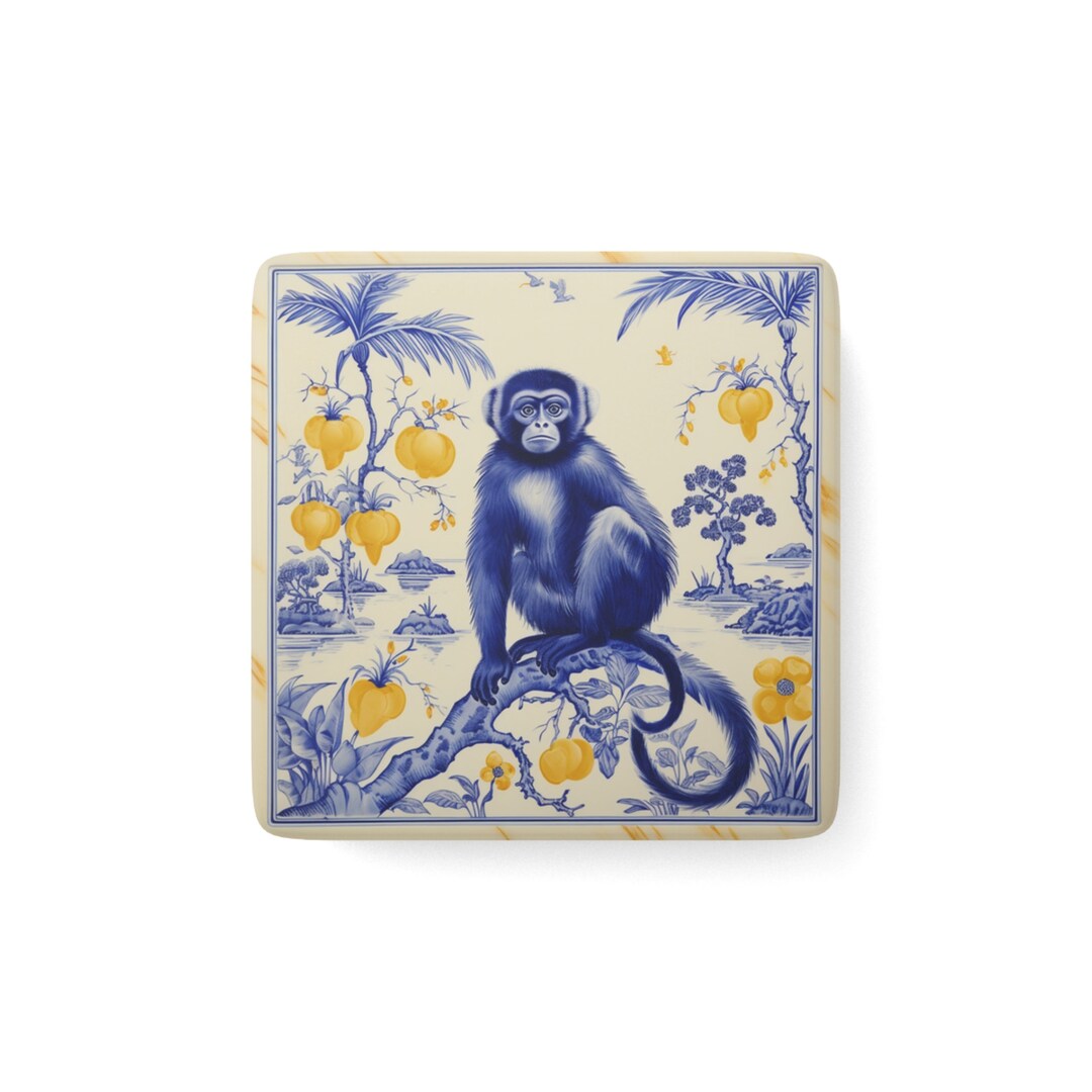 Green - Bird Original Blue Pottery Ceramic Fridge Magnet 10 main image 1