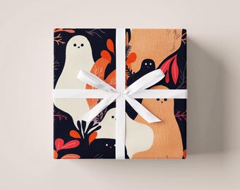 Arkusz do pakowania prezentów Ghosts | Papier do pakowania | Papier prezentowy | Na prezenty | Opakowania | Rękodzieło papierowe | Na każdą okazję | Na Halloween