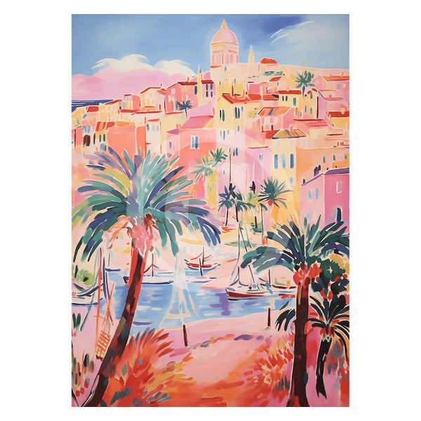 Printable Poster | Lithography | San Tropez | Impressionist Art | Wall Art | Digital Art | Wall Print | Home Decor | For Home or Office