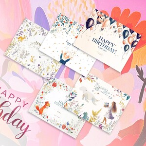 Alles Gute zum Geburtstag Kartenset | Grußkarten | 5er Pack | Multipack | Journal Karten | Ansichtskarten