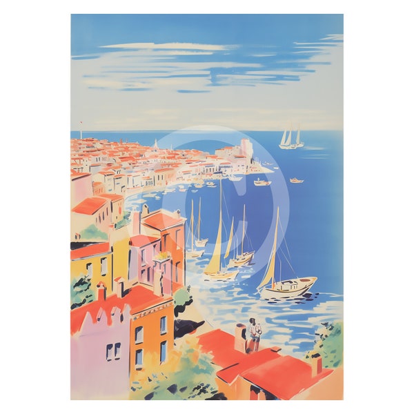 Printable Poster | Lithography | San Tropez | Impressionist Art | Wall Art | Digital Art | Wall Print | Home Decor | For Home or Office