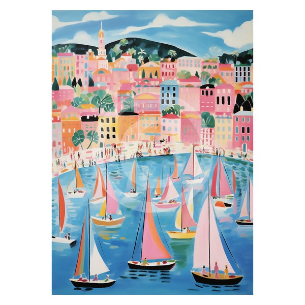 Printable Poster | Lithography | San Tropez | Impressionist Art | Wall Art | Digital Art | Wall Print | Home Decor | For Home or Office