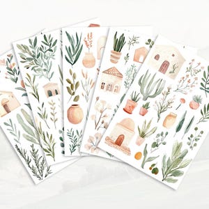 5 Gartenelemente Sticker Bogen | Druckbar | Digitaler Download PNG | Drucken und Schneiden | Für Journal oder Scrapbook | Für Lehrer und Kinder
