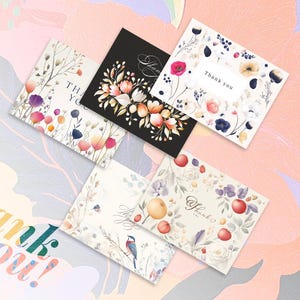 Danke-Karten-Set | Grußkarten | 5er Pack | Multipack | Journal Karten | Ansichtskarten