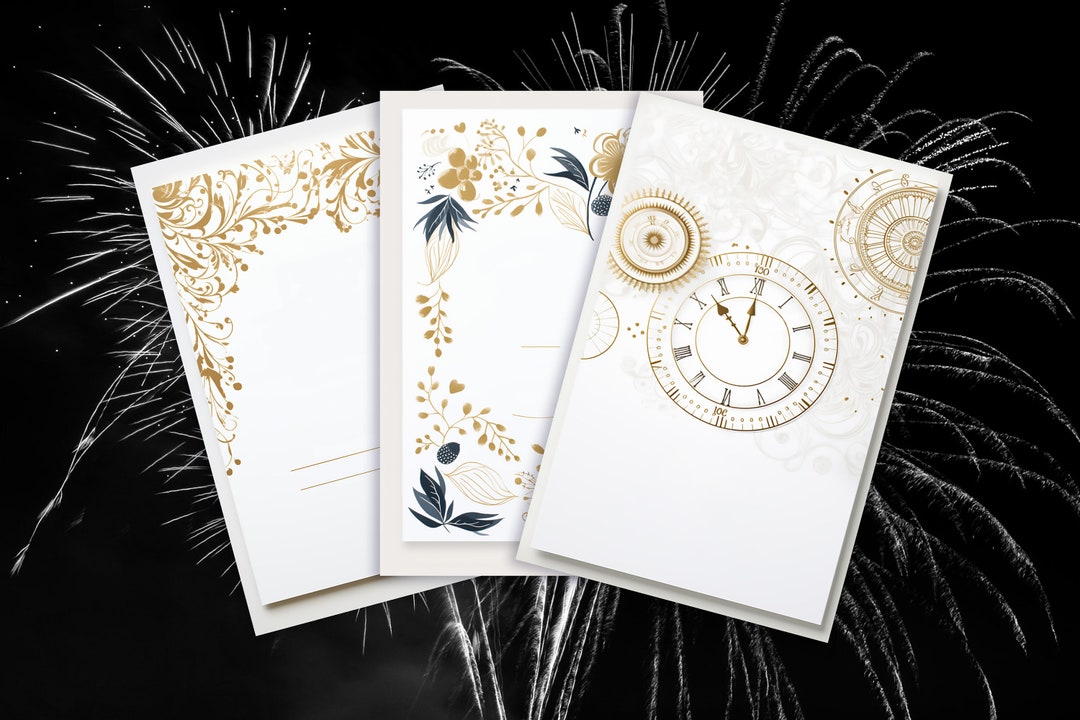 Printable New Year's Party Invitations Pack of 3 Seasonal Party ...