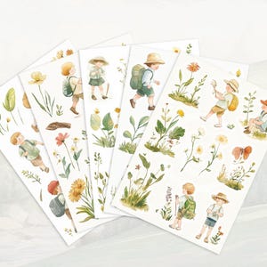 5 Aufkleber Bögen für Schulausflüge | Druckbar | Digitaler Download PNG | Drucken und Schneiden | Für Journal oder Scrapbook | Für Lehrer und Kinder
