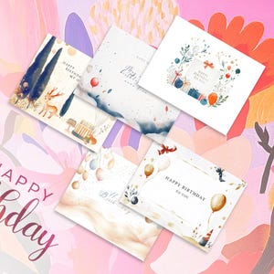 Alles Gute zum Geburtstag Kartenset | Grußkarten | 5er Pack | Multipack | Journal Karten | Ansichtskarten