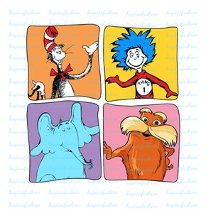Leggi Across America Cartoon Characters Png / Leggi Across America Png / Il gatto con il cappello Png / Il libro del Dr.Suess Png / Png