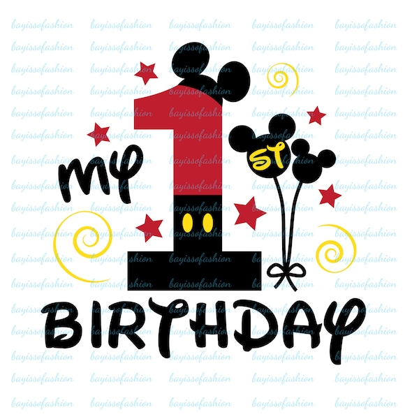 Mouse My 1st Birthday Png for cricut, Birthday girl print for t-shirt, Family trip Png, Mouse pink Png, Birthday baby Png