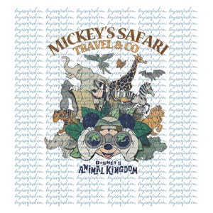 Mickey Safari Animal Kingdom PNG SVG, Disney Jungle Adventure Clipart, Mickey Binoculars Sublimation, Safari Disney Shirt Design