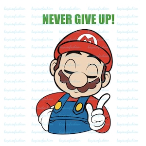 Super Mario Png, Super Mario clipart, printable mario png, digital mario, Super Mario Design Png, Mario Allstar png images,Never Give up