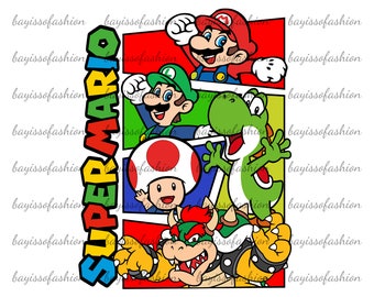 Super Mario Collage Png, Super Mario clipart, printable mario png, digital mario, Super Mario Design Png, Mario Allstar png images