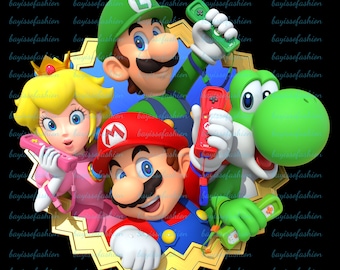 Super Mario Collage Png,Super Mario Friends ,Super Mario clipart, printable mario png,Super Mario Design Png, Mario Allstar png images