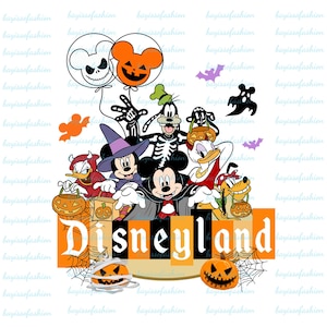 Disneyland Halloween Png , Mickey and Friends Halloween Png, Halloween Trick Or Treat Png, Spooky Season Vibes Png, Disney Halloween Png