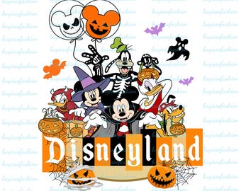 Disneyland Halloween Png , Mickey and Friends Halloween Png, Halloween Trick Or Treat Png, Spooky Season Vibes Png, Disney Halloween Png