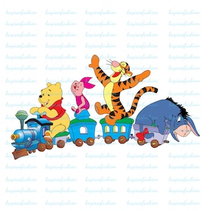 Honey Winnie the Pooh Friends on Train PNG,Winnie the Pooh Clipart,Instant Digital Download,Winnie the Pooh birthday shirt