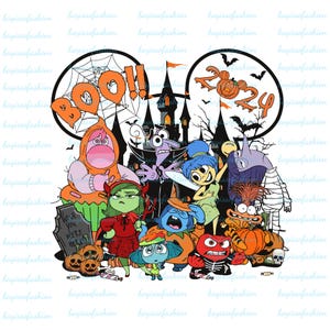 Spooky Inside Out 2 Characters Halloween Png,Halloween PNG, Halloween Character 2024,Boo 2024 Png , Halloween Costume Png,Spooky Season Png