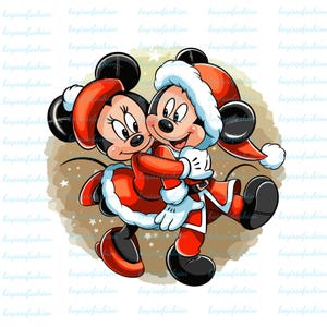 mickey and minnie mouse christmas clipart, merry christmas png, mickey mouse png, minnie mouse png, transparent design, instant download