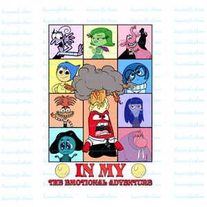 Inside Out 2 PNG , Inside Out In My Emotional Adventure Png, Cartoon Emotions ,Inside Out Faces,Emotions Era , Poster,Digital PNG