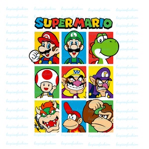 Super Mario Collage Png, Super Mario Clipart, druckbares Mario png, digitales Mario, Super Mario Design Png, Mario Allstar png Bilder
