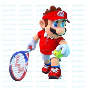 Super Mario Plays Tennis Collage Png, Super Mario clipart, printable mario png,digital mario,Super Mario Design Png,Mario Allstar png images
