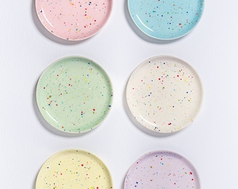 Mini assiettes à pain en céramique, assiettes de fête ø17cm en blanc, rose, bleu, vert, violet ou jaune, assiettes à dessert - fabriquées à la main au Portugal