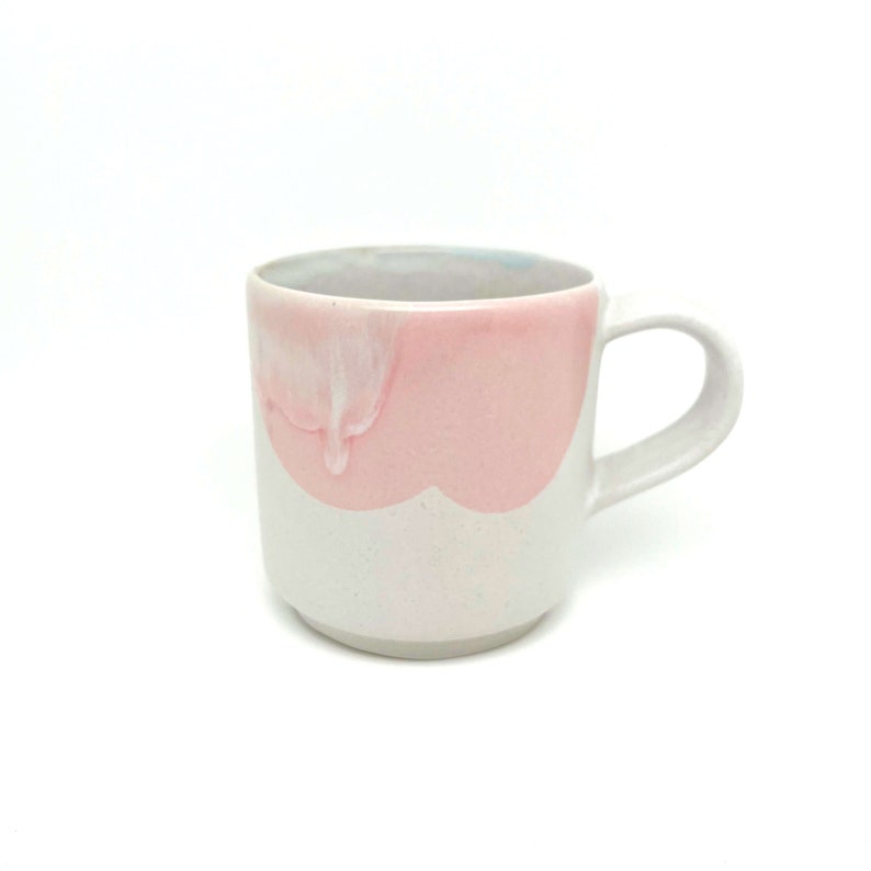 Large Mug Cup Melting Ice Frozen Cream Pastel Colors Gradient, 400ml Ceramic Mug Handmade in Portugal by Egg Back Home image 2