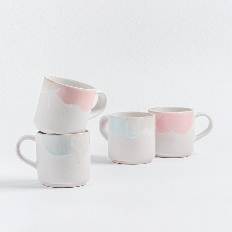 Large Mug Cup Melting Ice Frozen Cream Pastel Colors Gradient, 400ml Ceramic Mug Handmade in Portugal by Egg Back Home Gefrorenes Eis