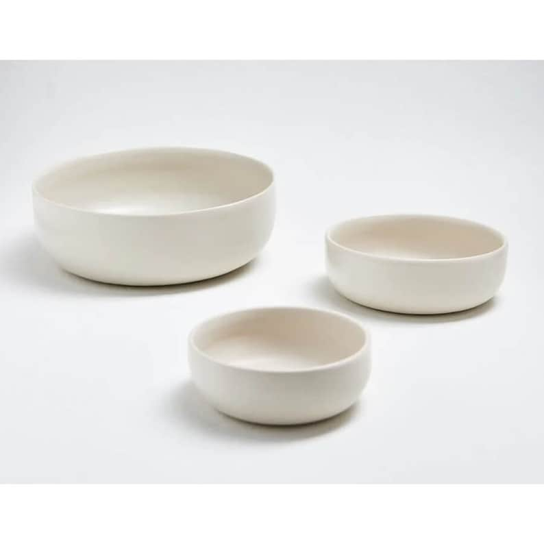 Bowl 3er-Set, Schale Schüssel tiefer Teller im Set ø121519cm Trilogy-Bowl handgemachte Keramik aus Portugal Bild 1