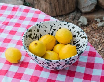 Schale große Salatschüssel Obstschale, Keramik Schüssel, in bunten Farben ø21cm 1,5 Liter - Handgemacht in Spanien