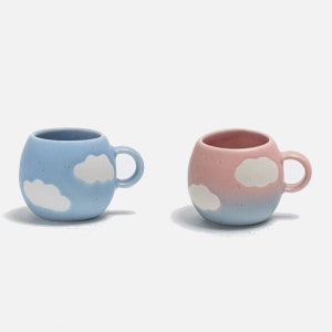 Espresso cup ceramic espresso cup small cup 90ml ball cup, Cloud Sunset Ball Mug - Handmade in Portugal