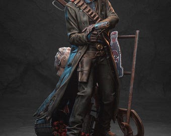 Fallout Ghoul Resin Statue | Post-Apocalyptic Game Figure | Geek Gift Idea & Gamer Room Decor | Ghoul Cooper Howard Statue | Shelf Decor