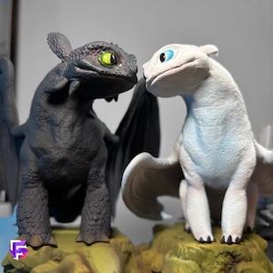 Tandlös och Lätt Raseri Staty | Hur du tränar din drake | Fantasy Drakefigur | Samlarpresent till honom eller henne | Httyd Fanart