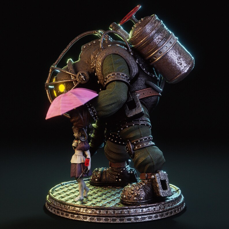 Bioshock Tank Bioshock Big Daddy & Little Sister Statue | Survival Horror Game ...