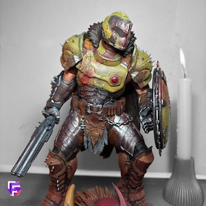Doom Slayer Statue | Doom: The Dark Ages | Eternal Warrior Statue | Tabletop RPG & DnD Display Gift Idea | Gift For Gamer | Game Room Decor