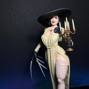 Resident Evil Village / Figura de Alice Dimitrescu de 9,8" / Figura de fantasía de terror / Impresión de resina detallada de 12K / Objetos de colección de personajes del juego