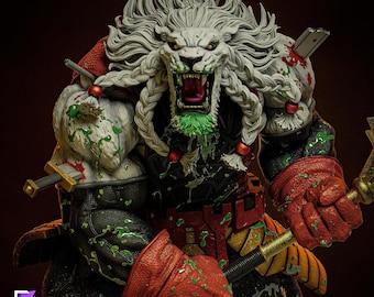 Strijd beest hars standbeeld | Onoverwinnelijk Thokk-figuur | Komisch verzamelobject | Geek cadeau-idee | Cadeau-idee voor nerds en gamers