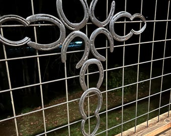 Handmade Horseshoe Cross – Rustic Welded Steel Farmhouse Wall Decor