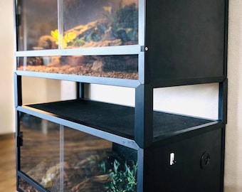 Sistema de soporte y elevación para recintos de reptiles: compatible con recintos de PVC Dubia de 8"