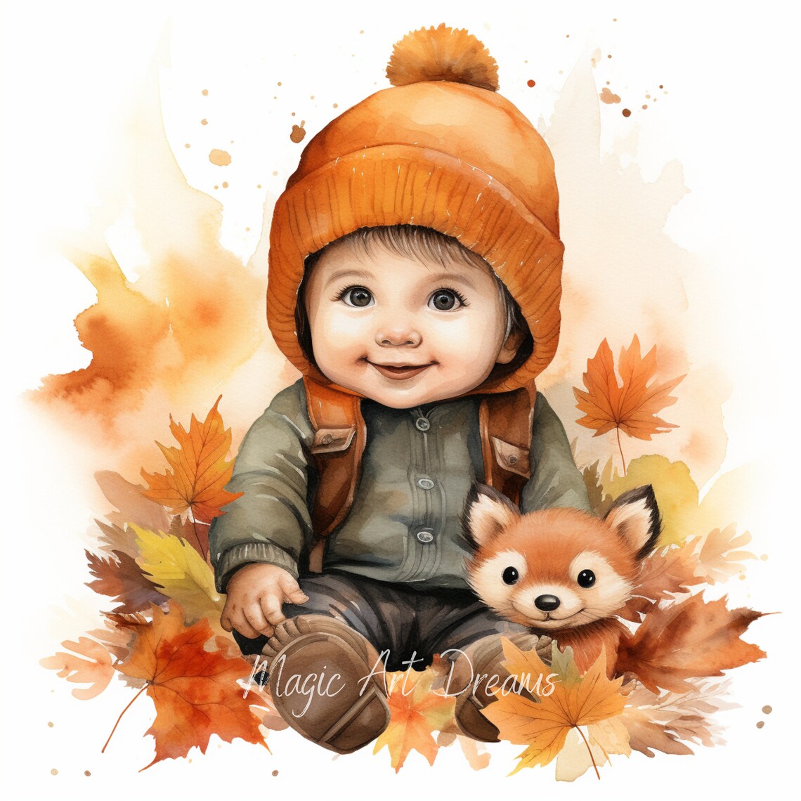 Baby Boy Clipart 17 High Quality JPG, Watercolor Baby Clipart