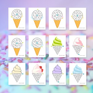 Ice Cream Mazes: Navigate the Sweet Adventure! Level 1 - OLL001 - Etsy