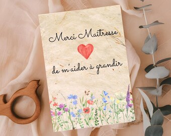 Personalized Gifts l Plantable Card - Thank you teacher, nanny, master l thank you card end of year gifts