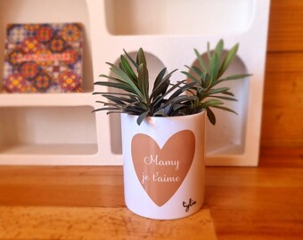 Ceramic plant pot "Mamy I love you"