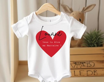 Baby Bodysuit Godmother/Godfather Announcement l Baptism Gifts
